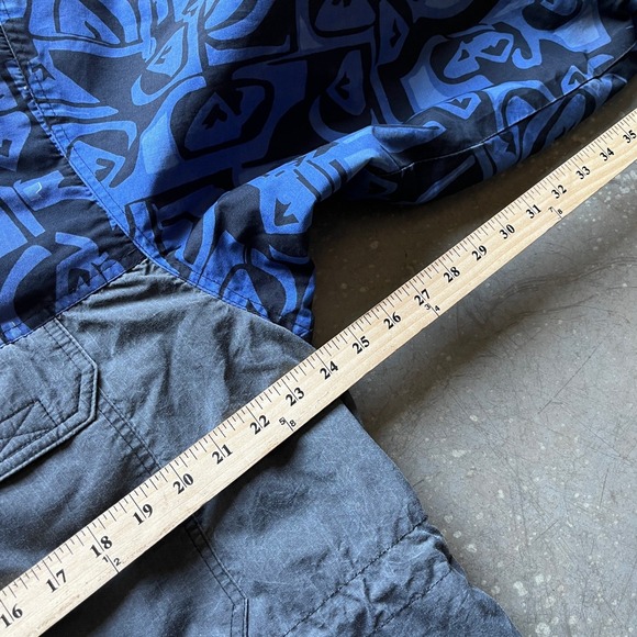 VTG 90s Quiksilver Men's Anorak Ski Jacket Blue Graphic Print Pullover Size M - Picture 7 of 8